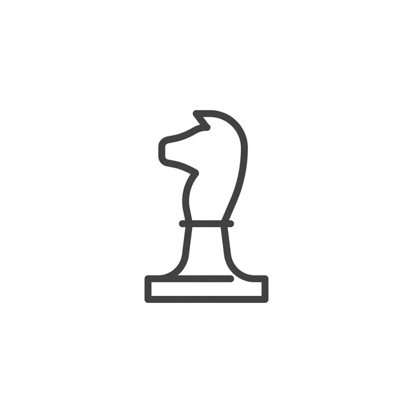 Icône ligne d'échecs cheval — Image vectorielle