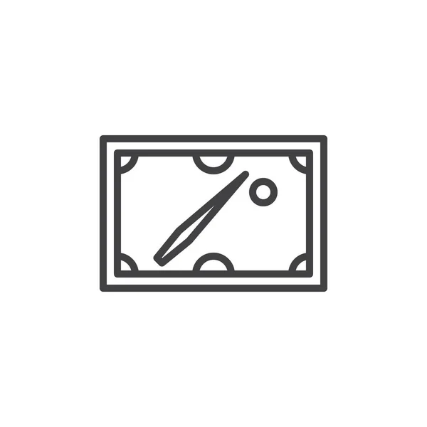 Mesa de billar vista superior icono de línea — Vector de stock