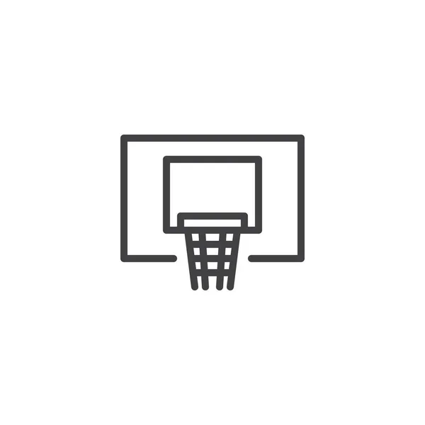 Basketball hoop line icon — Stock Vector