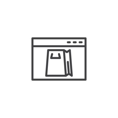 Çevrimiçi alışveriş hattı simgesi