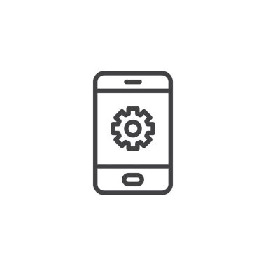 Mobil ayarlar ekran çizgisi simgesi