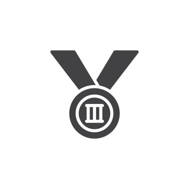 Üçüncülük madalya vektör simgesi