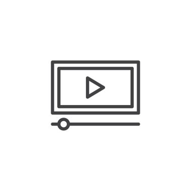 Multimedya oynatıcı çizgi simgesi