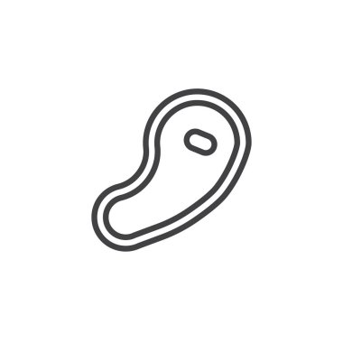 Et Steak çizgi simgesi