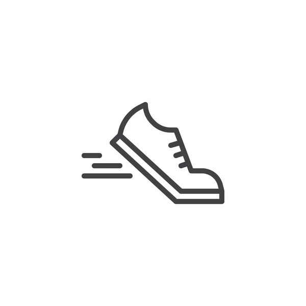 Running shoes line icon — Stock Vector