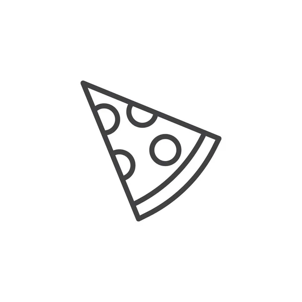 Pizza slice lijn pictogram — Stockvector