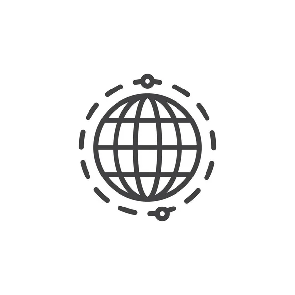 Ikone der globalen Business Line — Stockvektor