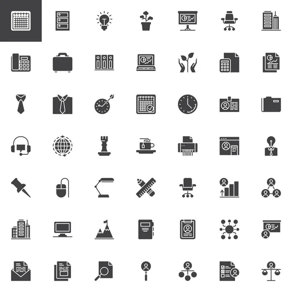 Oficina y negocio corporativo vector iconos conjunto — Archivo Imágenes Vectoriales