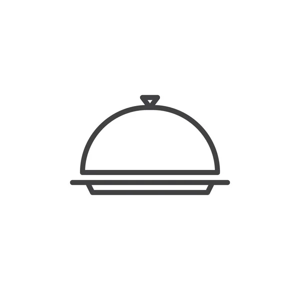 Restaurante cloche línea icono — Vector de stock