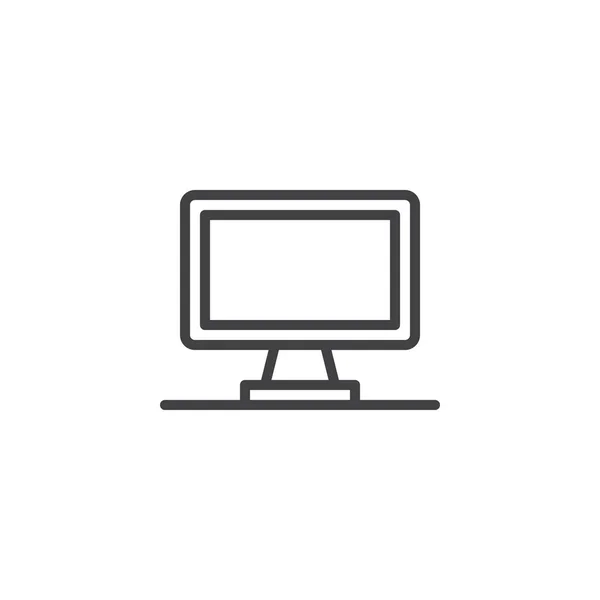 Computer monitor line icon — Stock Vector