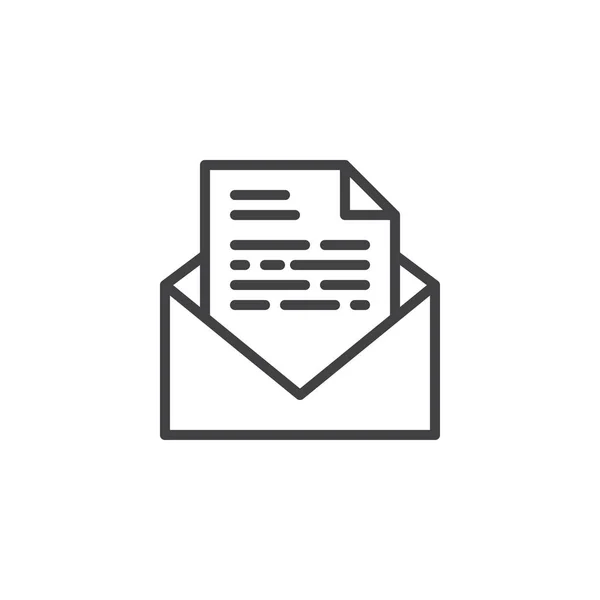 Ícone de linha de letra de envelope —  Vetores de Stock
