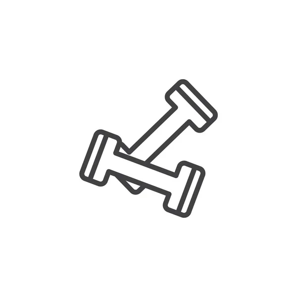 Dumbbell par línea icono — Vector de stock