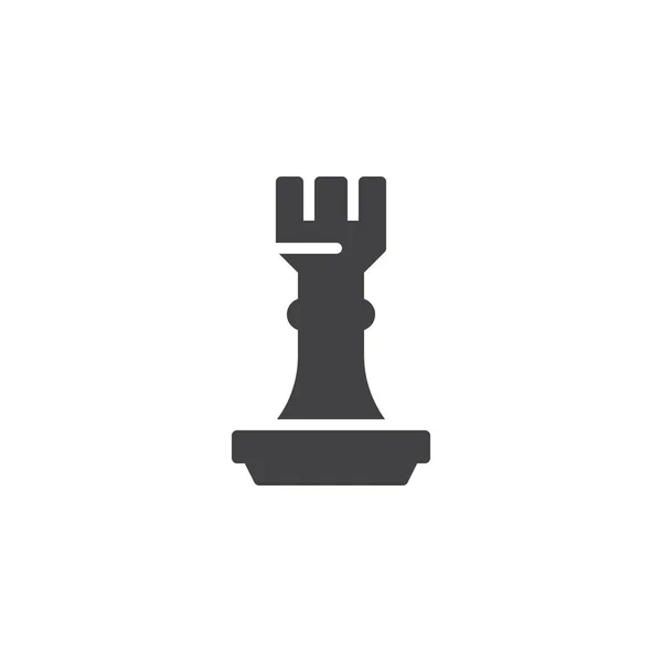 Icono de vector de torre de ajedrez — Vector de stock