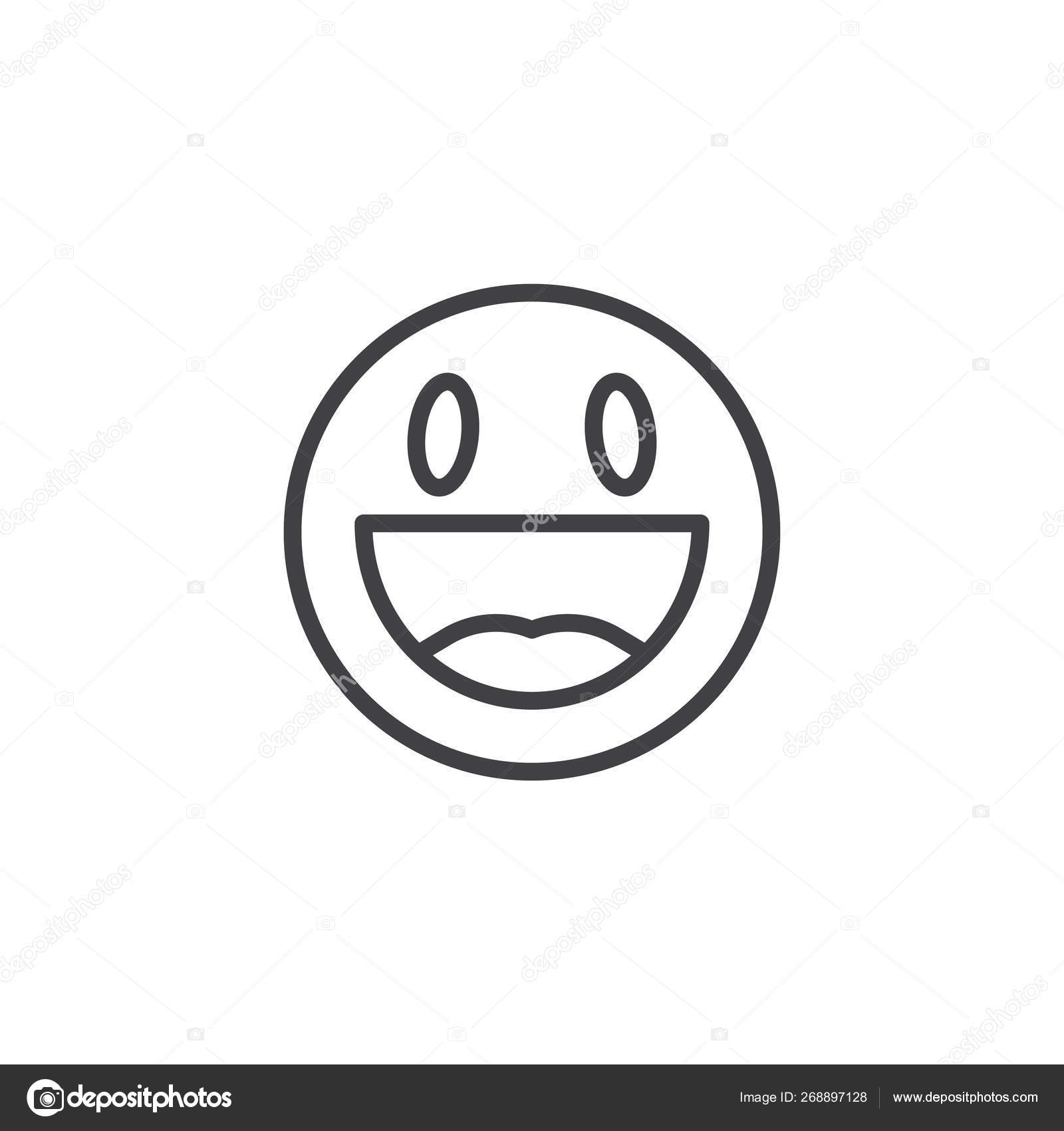 Happy face emoji line icon Stock Vector by ©avicons 268897128