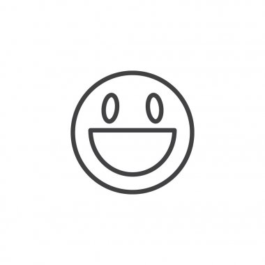 Gülen yüz emoji çizgi simgesi