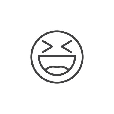 Gülen yüz emoji çizgi simgesi
