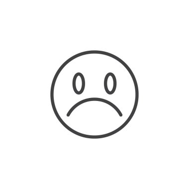 Kaşçlayan Yüz emoji çizgi simgesi