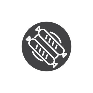 Plaka vektör simgesi üzerinde sosis