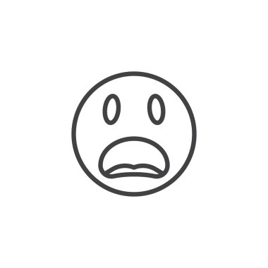 Korkmuş ifade yüz emoji satır simgesi