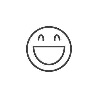 Gülen yüz emoji çizgi simgesi