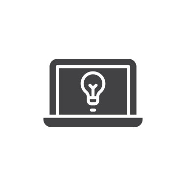 Ligth ampul vektör simgesi ile Dizüstü bilgisayar