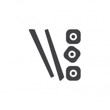 Suşi, rulo ve çubuklar vektör simgesi