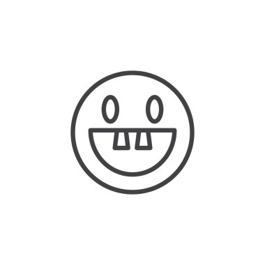 Dişsiz emoji yüz çizgisi simgesi