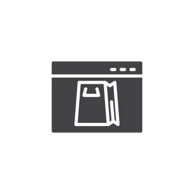 çevrimiçi alışveriş vektörü simgesi