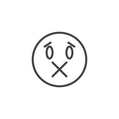 Sessiz Emoji yüz çizgisi simgesi