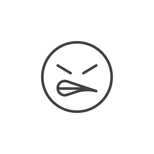 Angry face emoji line icon — Stock Vector