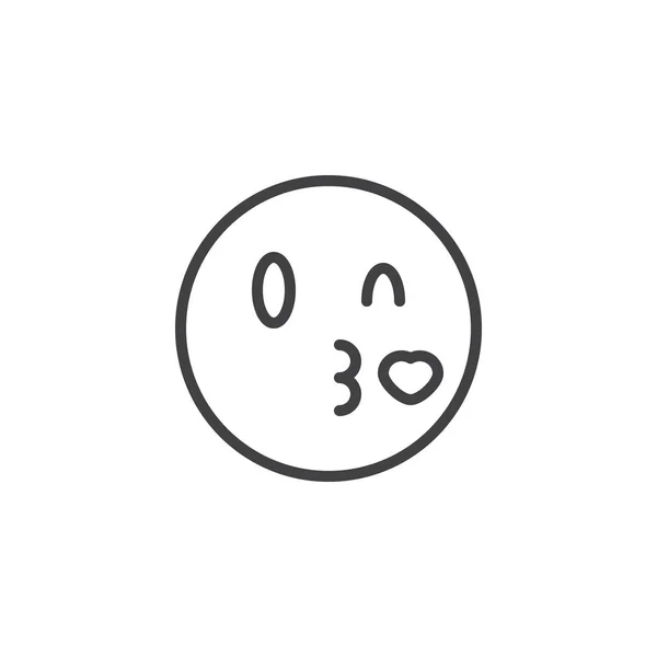 Kissing arc Emoji vonal ikon — Stock Vector