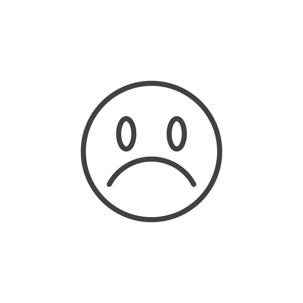 Stirnrunzeln Gesicht Emoji Linie Symbol — Stockvektor
