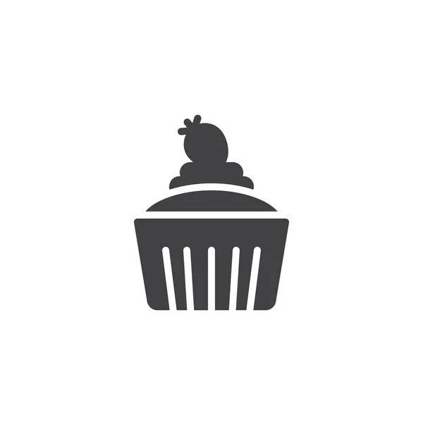 Cupcake mit Erdbeer-Vektorsymbol — Stockvektor