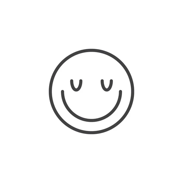 Icône de ligne emoji visage satisfait — Image vectorielle