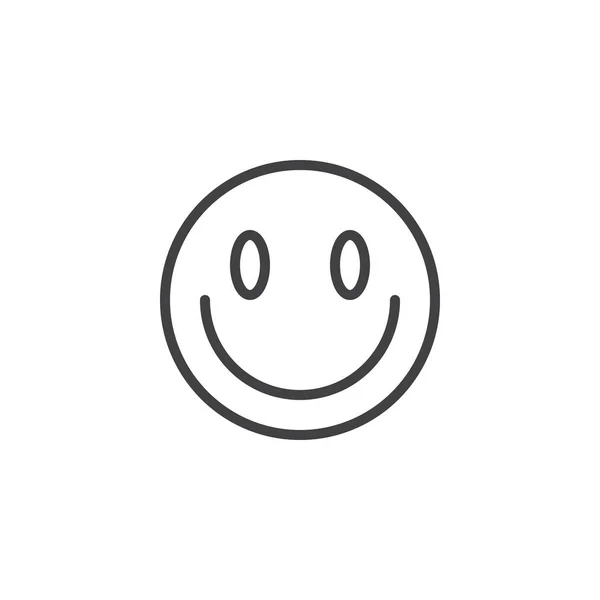 Icono de línea emoji cara ligeramente sonriente — Vector de stock