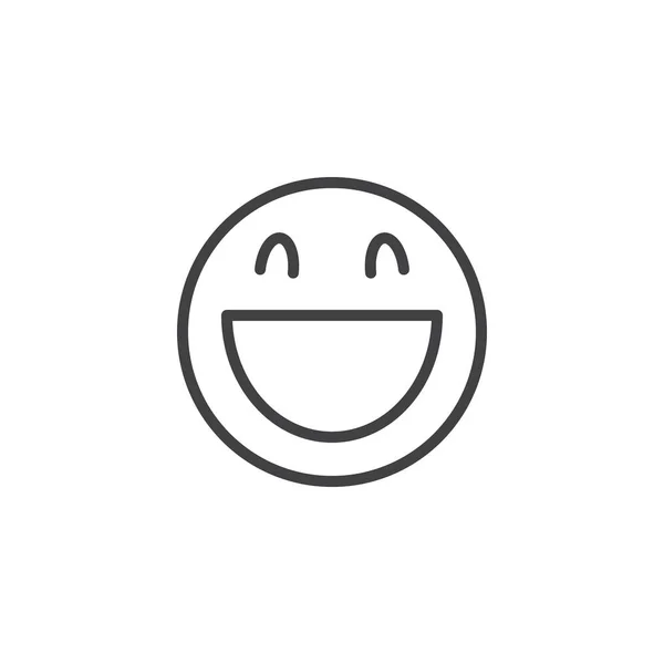 Laughing face emoji line icon — Stock Vector