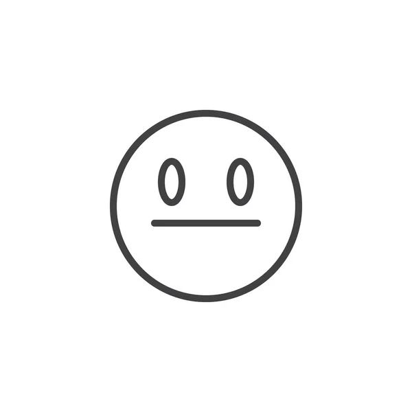 Icono de línea emoji de cara neutral — Vector de stock