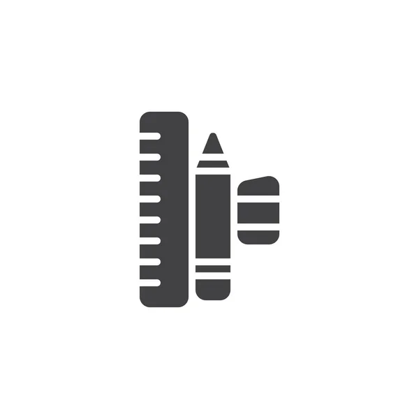 Лінійка олівець і гумка Векторна піктограма — стоковий вектор