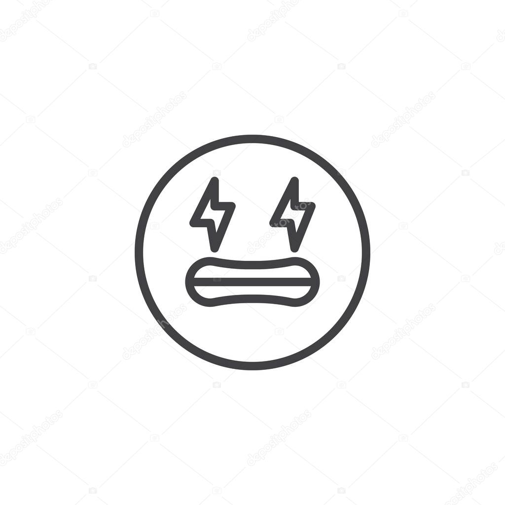 Shocked face emoji line icon. linear style sign for mobile concept and web design. Frightened emoticon face outline vector icon. Symbol, logo illustration. Vector graphics