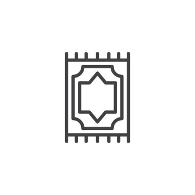 Müslüman dua halı hattı simgesi