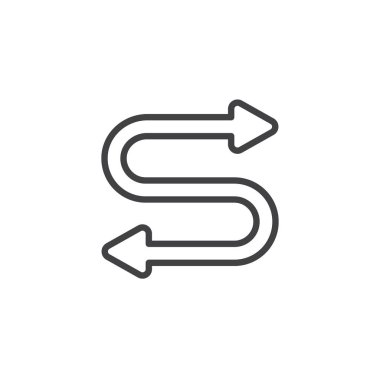 Sol ve sağ yön ok çizgisi simgesi