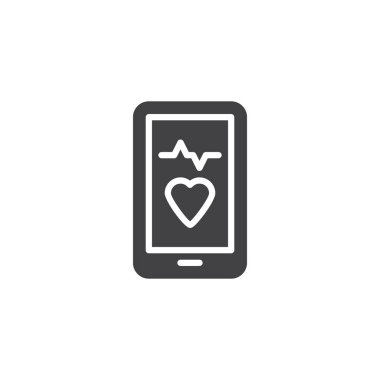 Mobil kalp atışı hızı uygulaması vektör simgesi