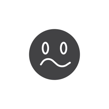 Confused Yüz emoji vektör simgesi