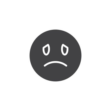 Mutsuz yüz emoji vektör simgesi