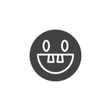 Dişsiz emoji yüz vektör simgesi