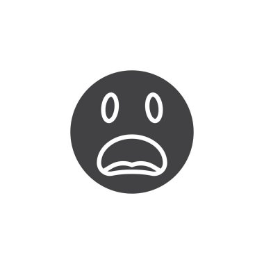 Korkmuş ifade yüz emoji vektör simgesi