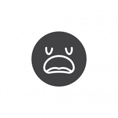 Hayal kırıklığına yüz emoji vektör simgesi