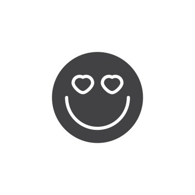 Kalp-Gözleri emoji vektör simgesi ile Gülümseyen Yüz