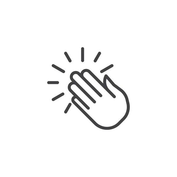 Clapping hands line icon — Stock Vector