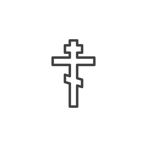 Religia cross-line ikona — Wektor stockowy